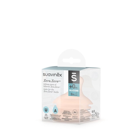 Θηλή Anti Colic Zero Προσαρμοσμένη Ροή +0μ 2τεμ Suavinex
