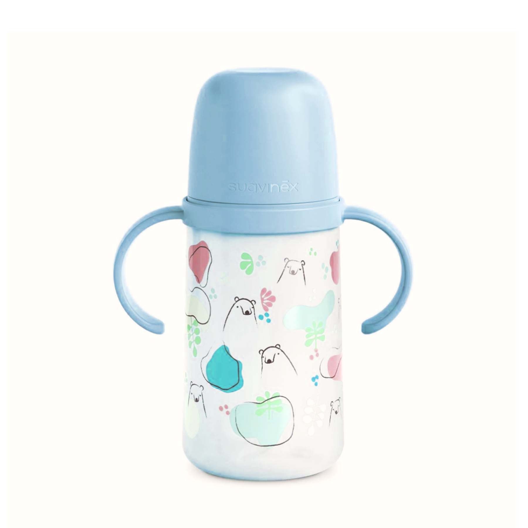 Μπουκάλι Εκπαιδευτικό με λαβές 270ml +6μ BEAR Blue Suavinex