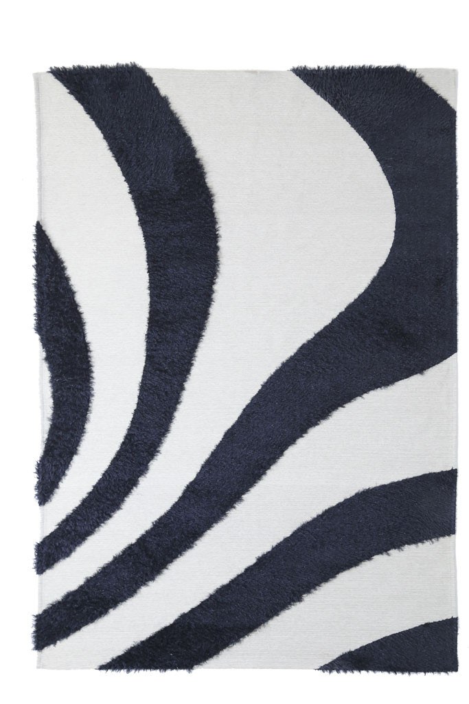 Χαλί Toscana Shaggy BRANCO BLACK WHITE Royal Carpet - 1