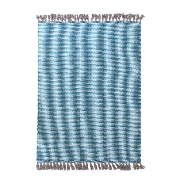 Χαλί Urban Cotton Kilim Houndstooth Caribbean Sea Royal...