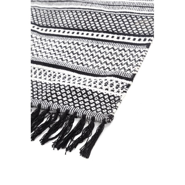 Χαλί Urban Cotton Kilim Samaira Black White...
