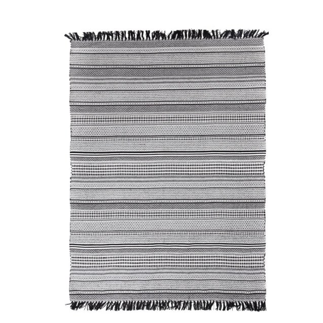 Χαλί Urban Cotton Kilim Samaira Black White...