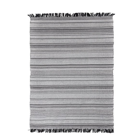 Χαλί Urban Cotton Kilim Samaira Black White Royal Carpet...