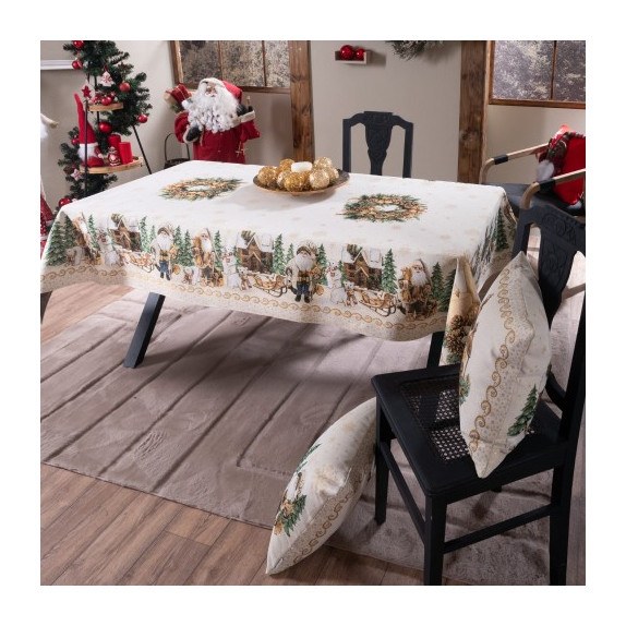 Χριστουγεννιάτικη Τραπεζομάντηλο Teoran Doren - 140x180cm