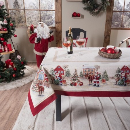 Χριστουγεννιάτικη Τραπεζομάντηλο Teoran Wells - 140x140cm