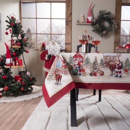 Χριστουγεννιάτικη Τραπεζομάντηλο Teoran Wells - 140x140cm