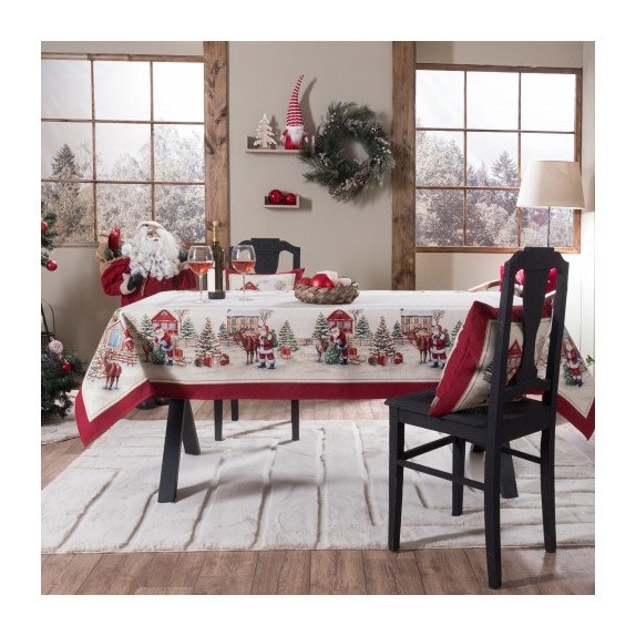 Χριστουγεννιάτικη Τραπεζομάντηλο Teoran Wells - 140x180cm