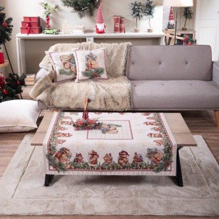 Χριστουγεννιάτικο Καρέ & Τραβέρσα Teoran  Leoben (Σετ 2τεμ-) - 100x100cm &amp 40x100cm