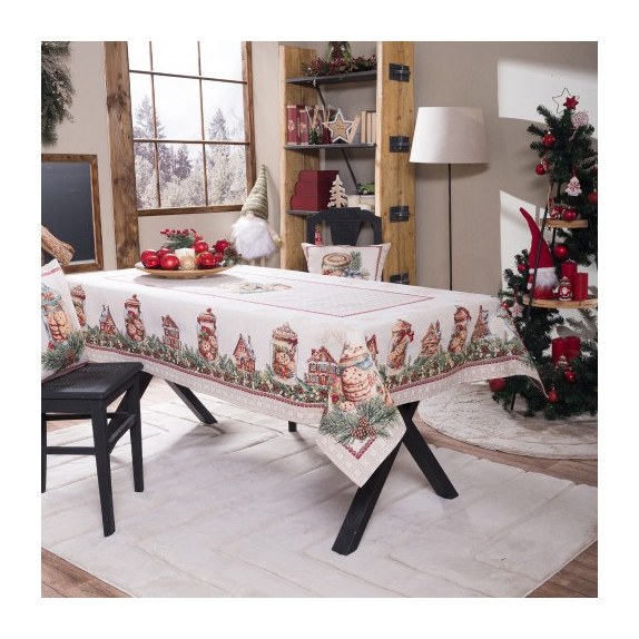 Χριστουγεννιάτικη Τραπεζομάντηλο Teoran Leoben - 140x140cm