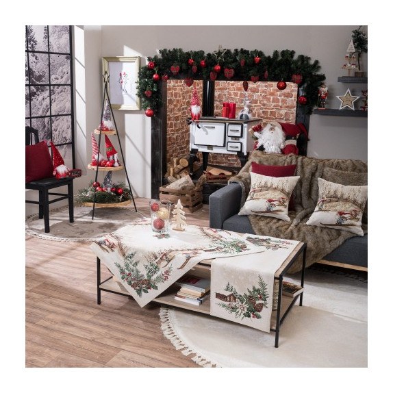 Σετ Χριστουγεννιάτικο Καρέ και Runner Teoran Suben...