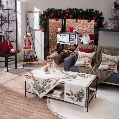 Σετ Χριστουγεννιάτικο Καρέ και Runner Teoran Suben 100x100 & 40x100