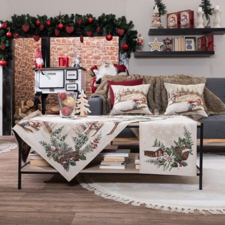 Σετ Χριστουγεννιάτικο Καρέ και Runner Teoran Suben 100x100 & 40x100