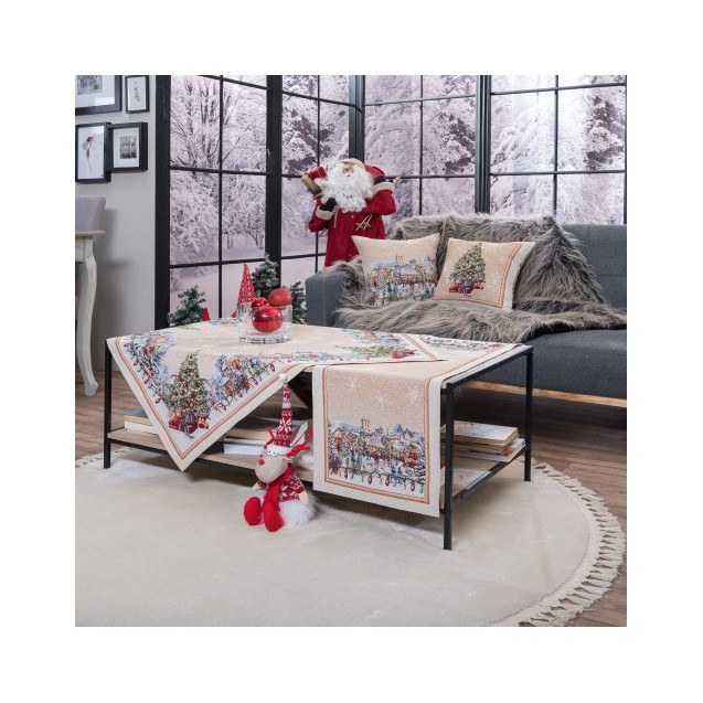 Σετ Χριστουγεννιάτικο Καρέ και Runner Teoran...