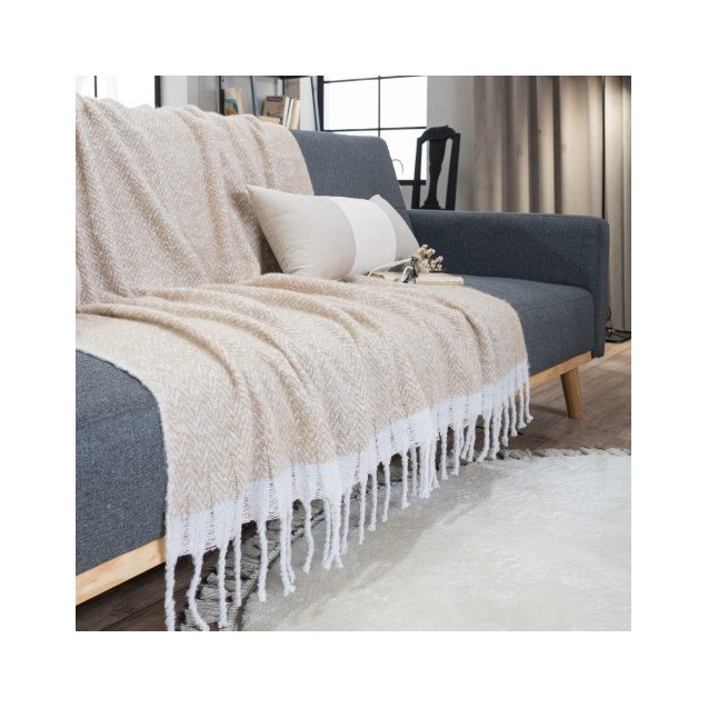 Ριχτάρι-Κουβέρτα Καναπέ Teoran Mohair 01 130x150