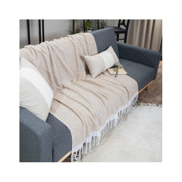 Ριχτάρι-Κουβέρτα Καναπέ Teoran Mohair 01 130x150