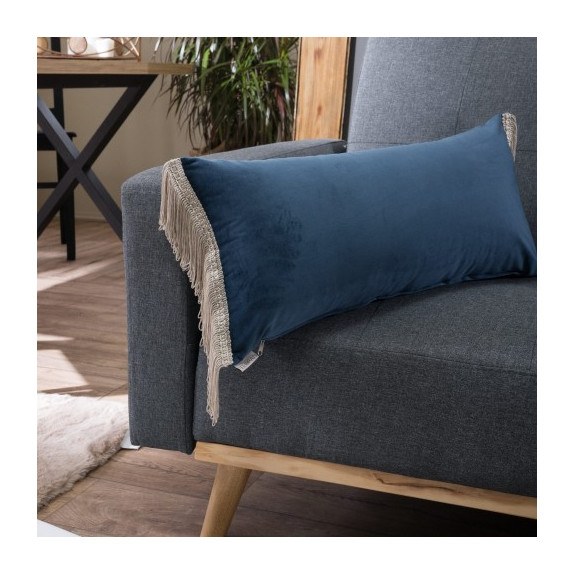 Μαξιλάρι Διακόσμησης Βελουτέ Teoran Velvet 04 με Κρόσι 30x60