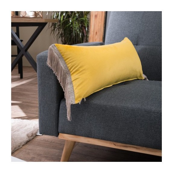 Μαξιλάρι Διακόσμησης Βελουτέ Teoran Velvet 14 με Κρόσι 30x60