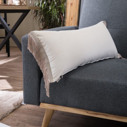 Μαξιλαροθήκη Διακόσμησης Βελουτέ Teoran Velvet 01 με Κρόσι 30x60