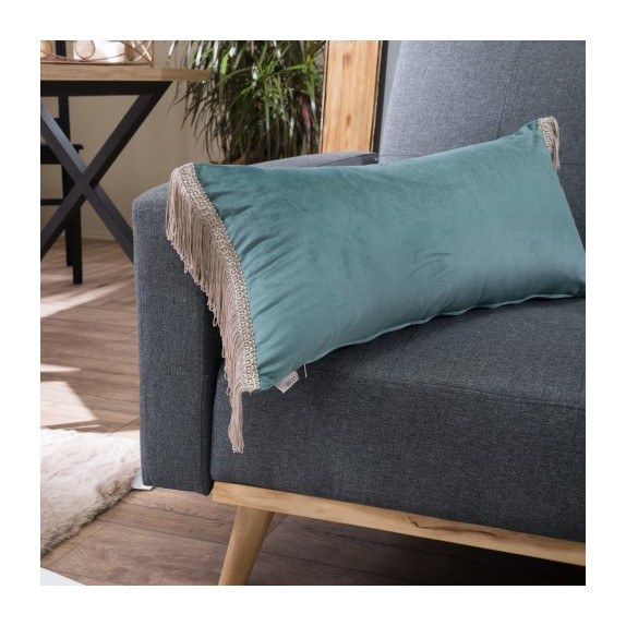 Μαξιλάρι Διακόσμησης Βελουτέ Teoran Velvet 15 με Κρόσι 30x60