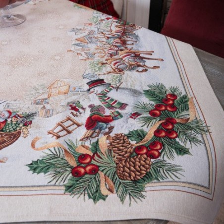 Σετ Χριστουγεννιάτικο Καρέ και Runner Teoran Werfen 100x100 & 40x100