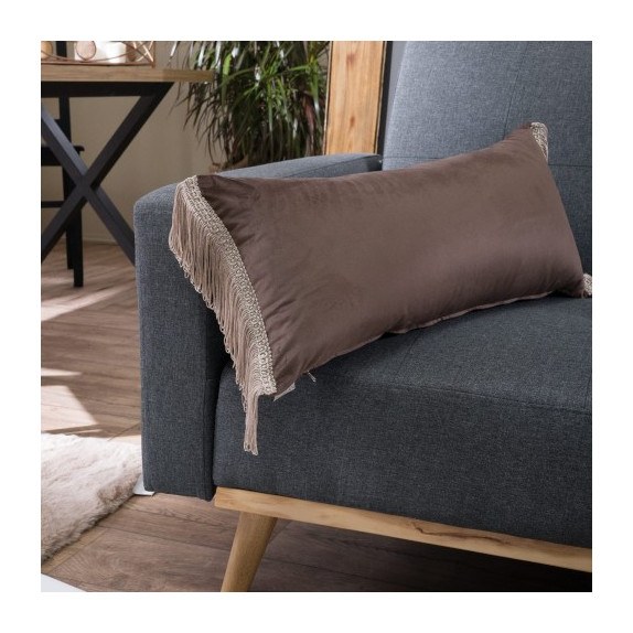 Μαξιλάρι Διακόσμησης Βελουτέ Teoran Velvet 03 με Κρόσι 30x60