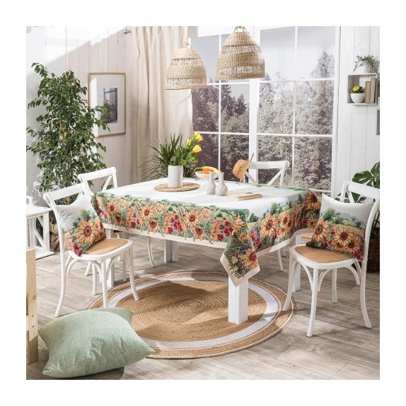 Τραπεζομάντηλο Teoran Sunflower - 140x140cm
