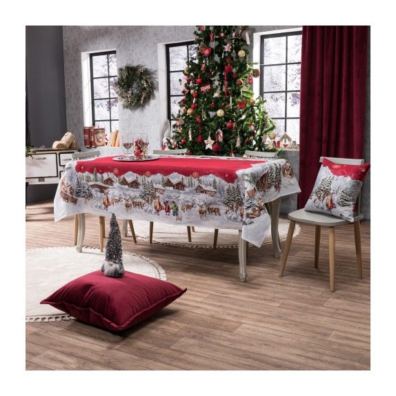 Χριστουγεννιάτικη Τραπεζομάντηλο Teoran Kloten 140x180