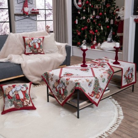 Σετ Χριστουγεννιάτικο Καρέ & Runner Teoran Rhoden 100x100 & 40x100