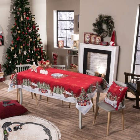 Χριστουγεννιάτικη Τραπεζομάντηλο Teoran Rudolph 140x220