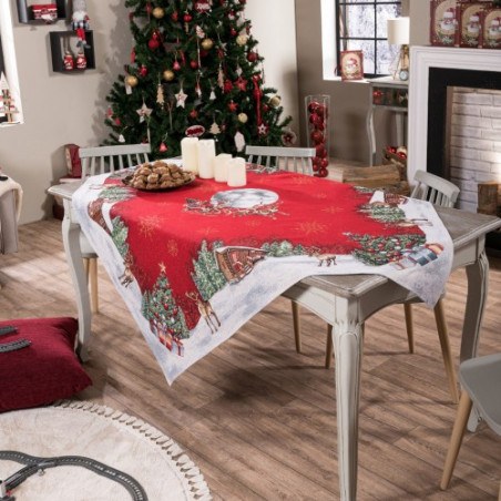 Χριστουγεννιάτικη Τραπεζομάντηλο Teoran Rudolph 140x220