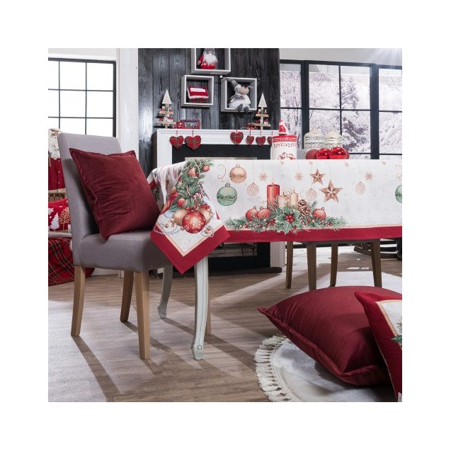 Χριστουγεννιάτικη Τραπεζομάντηλο Teoran Rhoden...