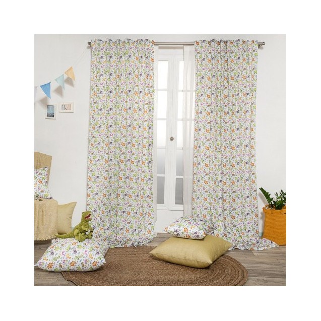 Κουρτίνα Teoran (Έτοιμη Ραμμένη) Dino - 140x260cm