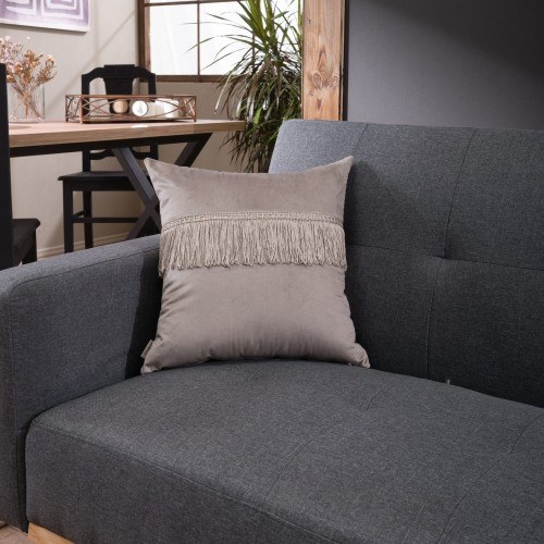 Μαξιλαροθήκη Διακόσμησης Teoran Velvet 07 Με Κρόσι - 30x50cm