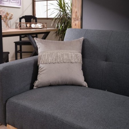 Μαξιλάρι Διακόσμησης Teoran Velvet 07 Με Κρόσι - 30x50cm με γέμιση