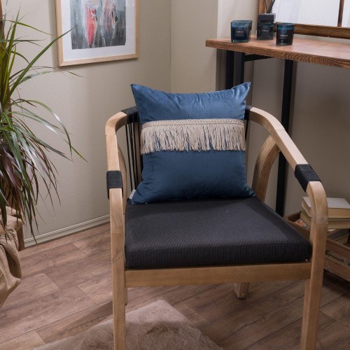 Μαξιλάρι Διακόσμησης Teoran Velvet 04 Με Κρόσι - 30x50cm με γέμιση