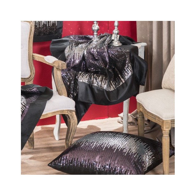 Χριστουγεννιάτικο Καρέ Teoran D1072 Μαύρο 90x90