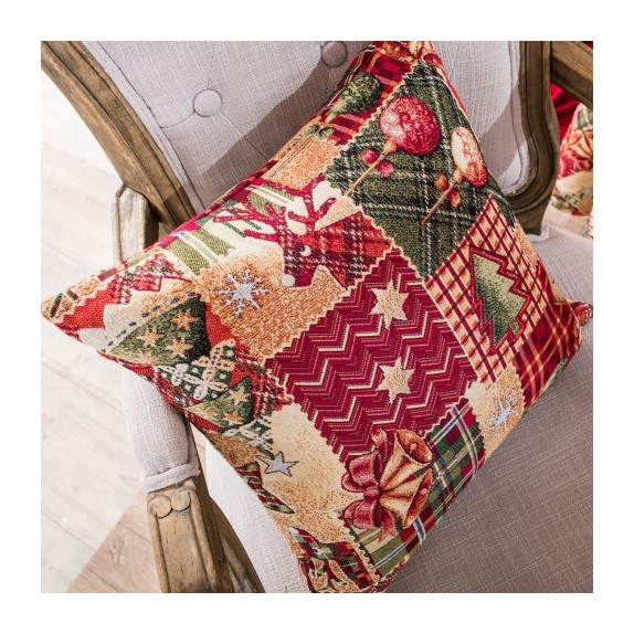 Χριστουγεννιάτικη Μαξιλαροθήκη Teoran Tinsel - 65x65cm...