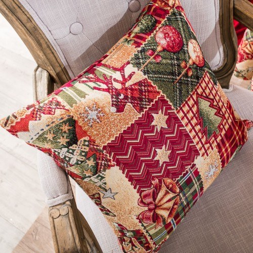 Χριστουγεννιάτικη Μαξιλαροθήκη Teoran Tinsel - 65x65cm δαπέδου