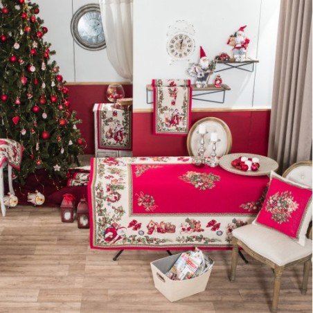 Χριστουγεννιάτικη Τραπεζομάντηλο Teoran Holly - 140x180cm