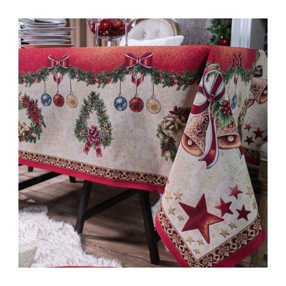 Χριστουγεννιάτικη Τραπεζομάντηλο Teoran Festive - 140x140cm
