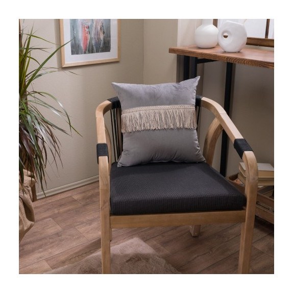 Μαξιλαροθήκη Διακόσμησης Teoran Velvet 11 Με Κρόσι - 45x45cm