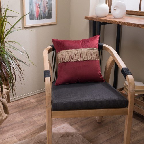 Μαξιλαροθήκη Διακόσμησης Teoran Velvet 10 Με Κρόσι - 45x45cm