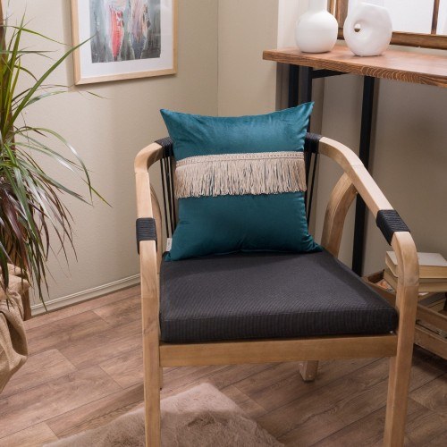 Μαξιλάρι Διακόσμησης Teoran Velvet 13 Με Κρόσι - 45x45c