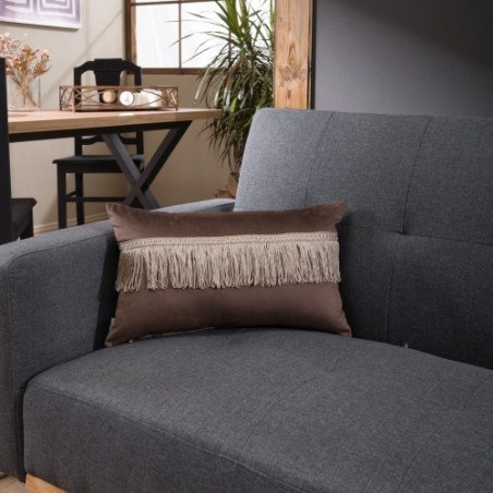 Μαξιλάρι Διακόσμησης Teoran Velvet 03 Με Κρόσι - 45x45cm με γέμιση