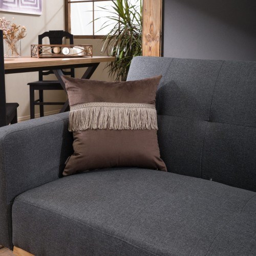 Μαξιλαροθήκη Διακόσμησης Teoran Velvet 03 Με Κρόσι - 30x50cm