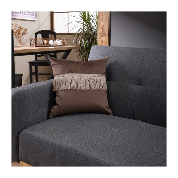 Μαξιλάρι Διακόσμησης Teoran Velvet 03 Με Κρόσι - 30x50cm...