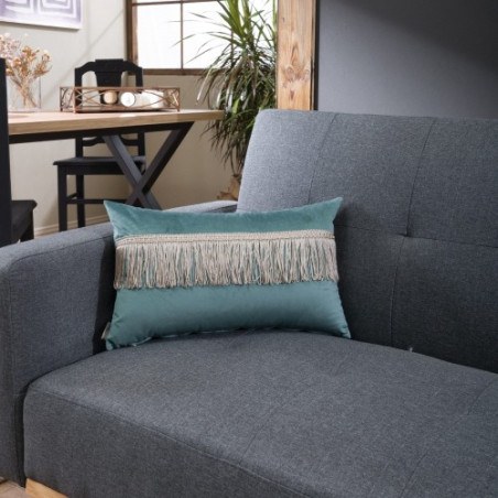 Μαξιλαροθήκη Διακόσμησης Teoran Velvet 15 Με Κρόσι - 30x50cm