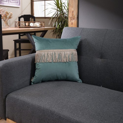 Μαξιλάρι Διακόσμησης Teoran Velvet 15 Με Κρόσι - 30x50cm με γέμιση