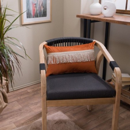 Μαξιλαροθήκη Διακόσμησης Teoran Velvet 05 Με Κρόσι - 45x45cm