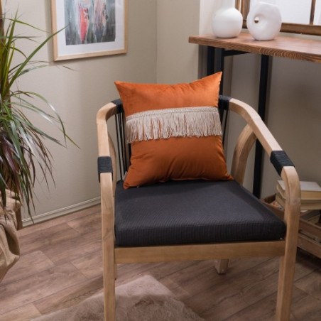 Μαξιλάρι Διακόσμησης Teoran Velvet 05 Με Κρόσι - 45x45cm με γέμιση